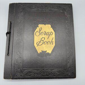 Vintage Scrapbook Full Loaded Greeting Cards Newspaper Ticket Stubs School Pix